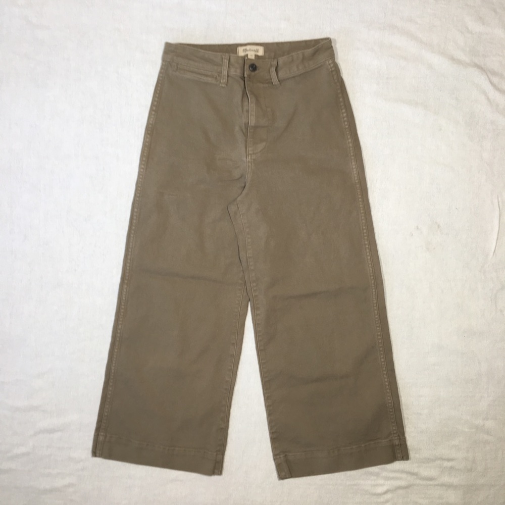 Madewell High Rise, Wide leg, Cropped, Olive Green